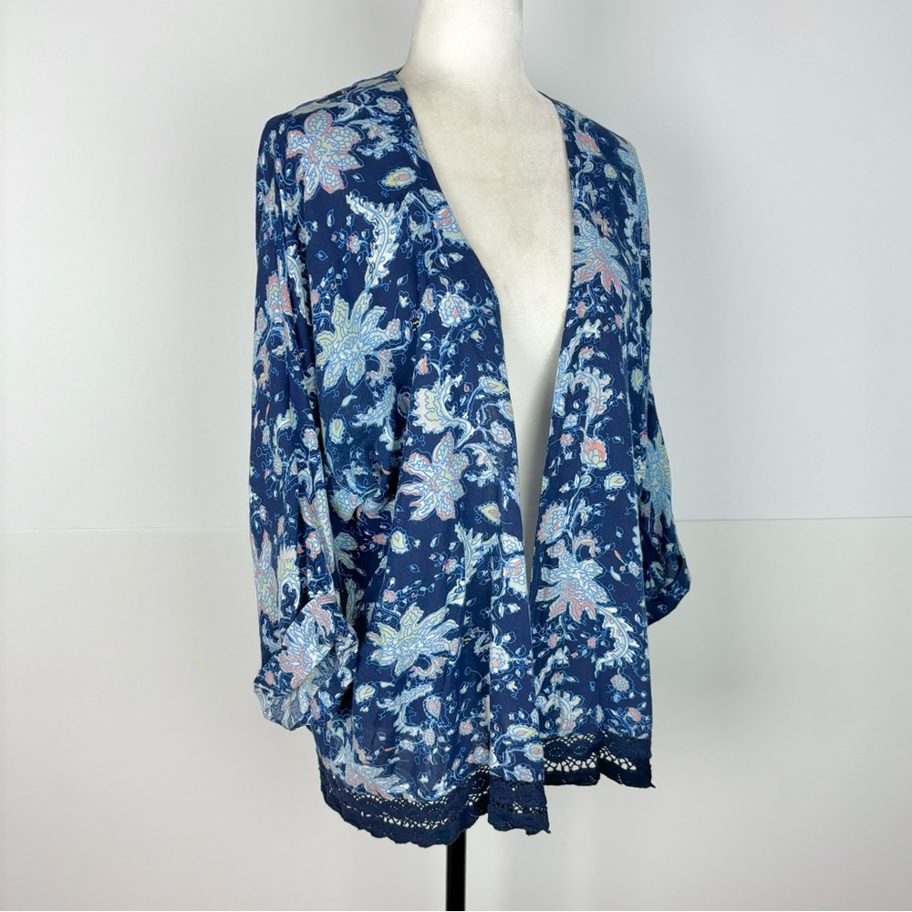 Roxy blue floral kimono top - Picture 4 of 9
